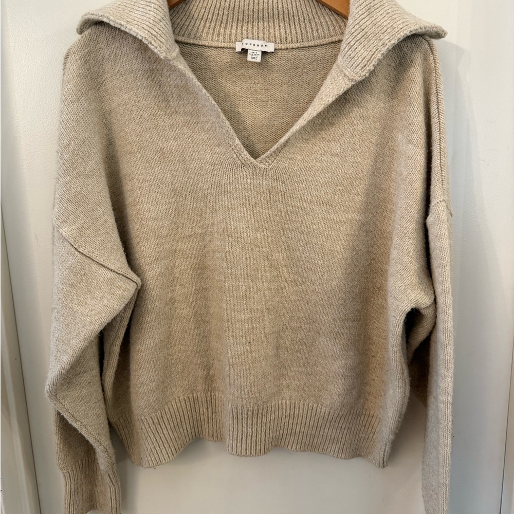 Topshop V-Neck Oversized Sweater